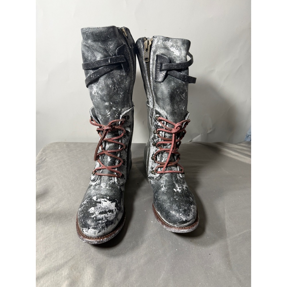 Freebird Ravi Boots Combat Leather Tall Boots Coal Grey Women's Size 11